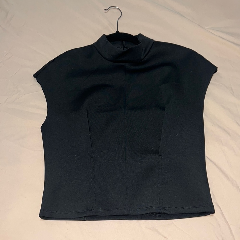 Express Mock Neck Black Top